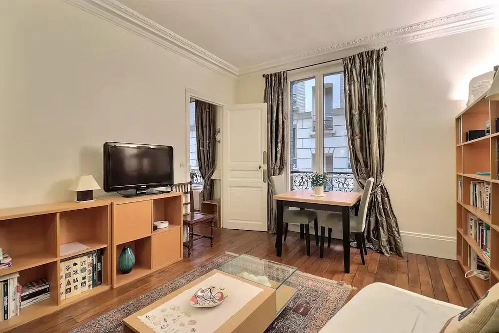 Living room; wood floor, natural light
