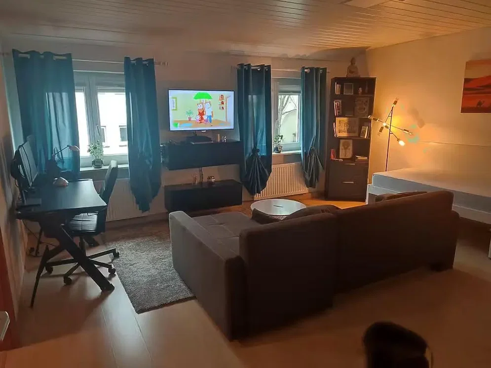 Living room; natural light, wood floor, tile floor