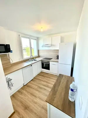 Küche; küchengeräte, holzboden, tageslicht
