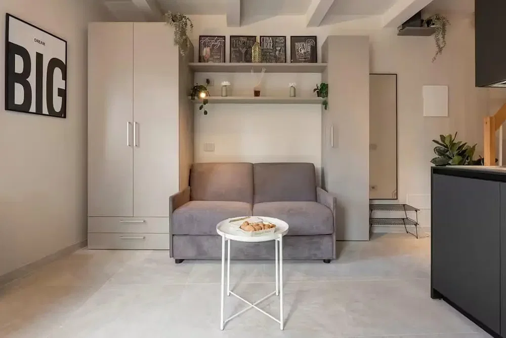 Wohnzimmer; moderner stil, tageslicht, fliesenboden