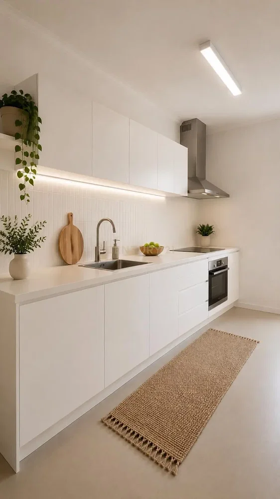 Cuisine; électroménager, lumière naturelle, style moderne, rénové