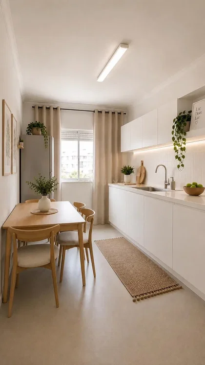 Cuisine; lumière naturelle, style moderne, électroménager