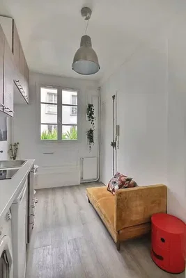 Cuisine; lumière naturelle, parquet, style moderne