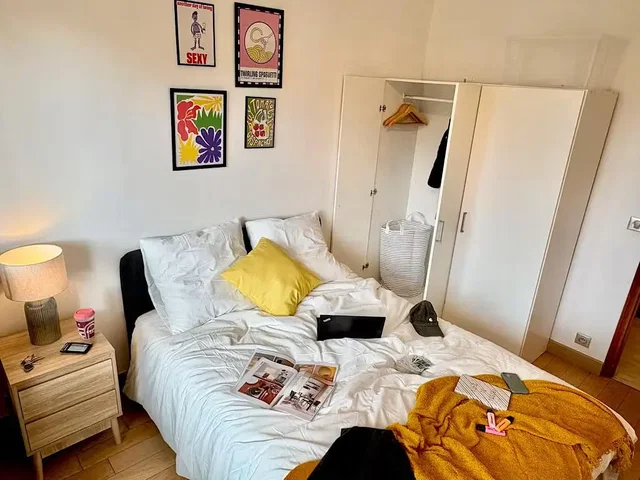 Bedroom; wood floor, natural light