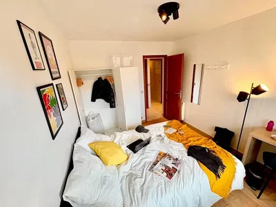 Bedroom; wood floor, natural light