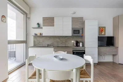 Kuhinja; kuhinjski aparati, prirodno svjetlo, moderni stil
