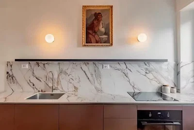 Kuhinja; kuhinjski aparati, renoviran, prirodno svjetlo, moderni stil