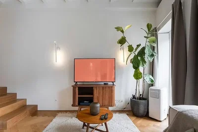 Dnevna soba; drveni pod, prirodno svjetlo, moderni stil