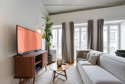 Dnevna soba; prirodno svjetlo, moderni stil, drveni pod