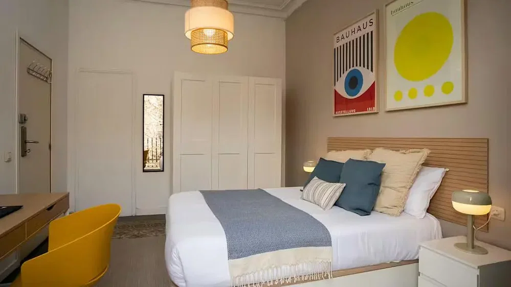 Bedroom; modern style, natural light, wood floor