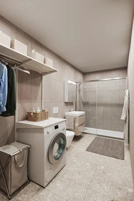 Salle de bain; carrelage, rénové, lumière naturelle