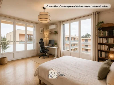 Chambre; lumière naturelle, parquet, style moderne