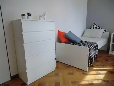 Bedroom; wood floor, natural light