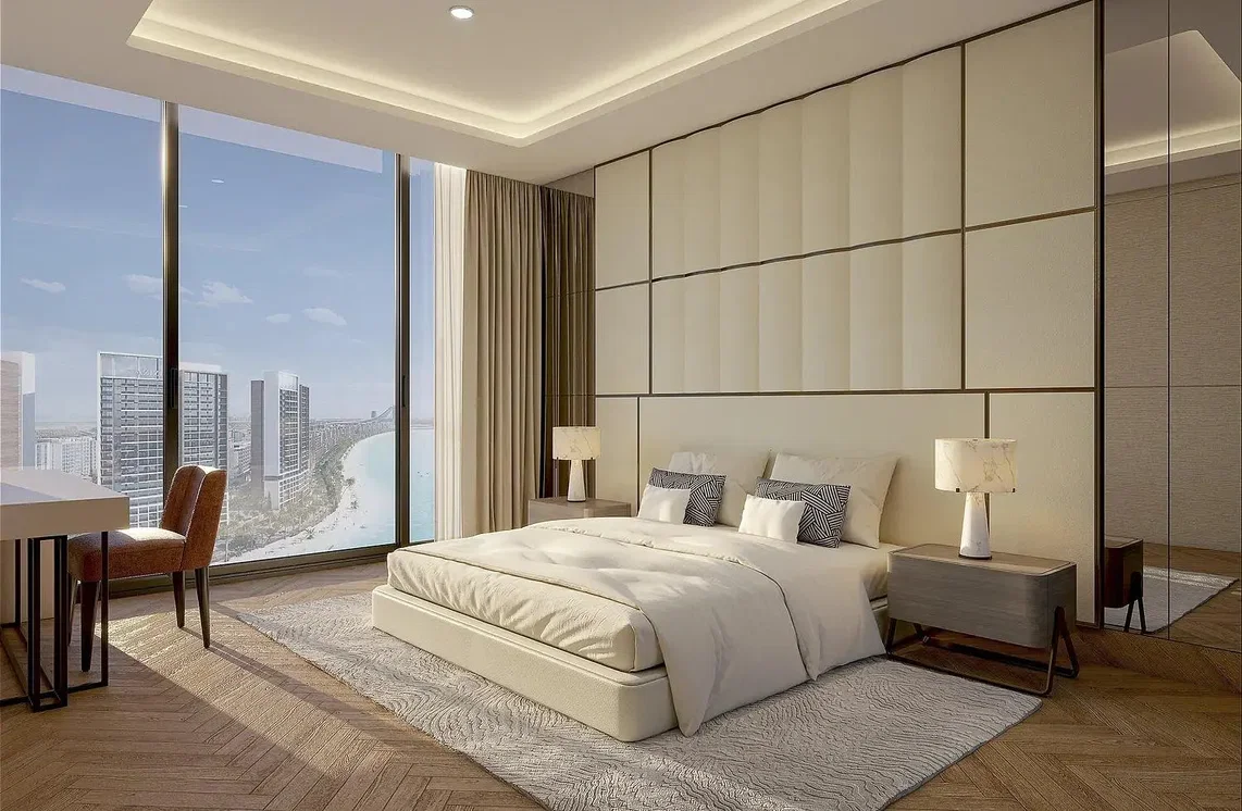 Dormitorio; vista, luz natural, estilo moderno, suelo de madera
