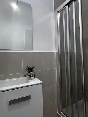 Bathroom; tile floor, renovated, natural light