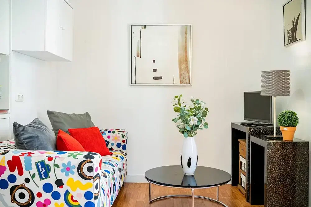 Living room; wood floor, natural light