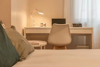 Slaapkamer; natuurlijk licht, moderne stijl
