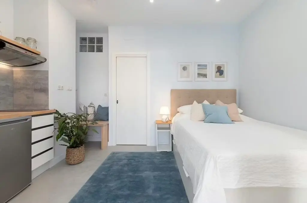 Camera da letto; elettrodomestici, luce naturale, stile moderno