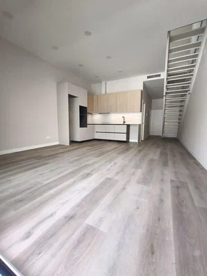 Salon; électroménager, parquet, lumière naturelle, style moderne