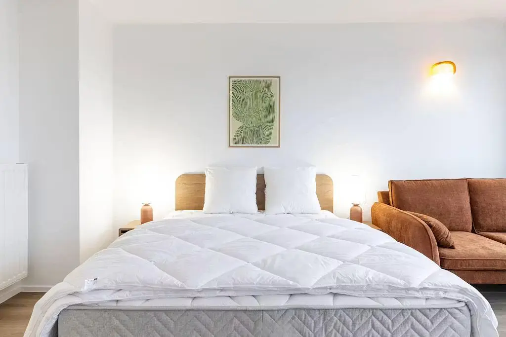 Camera da letto; luce naturale, stile moderno