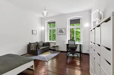 Living room; wood floor, natural light