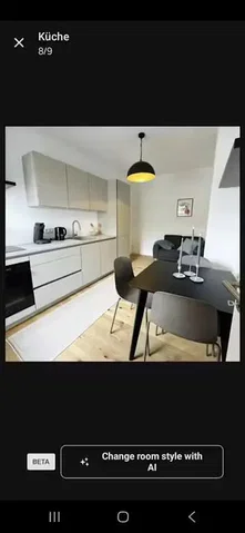 Kitchen; kitchen appliances, tile floor, natural light