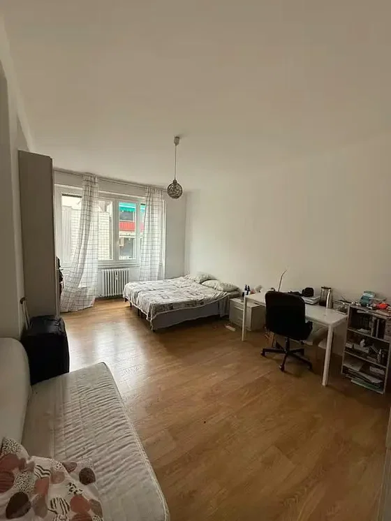 Bedroom; wood floor, natural light