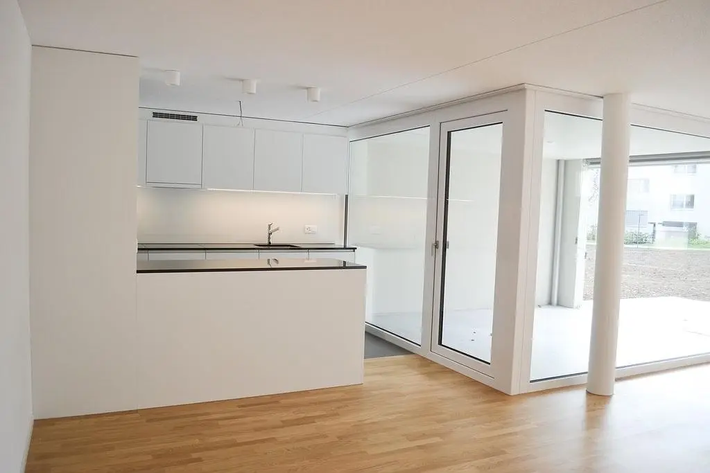 Kitchen; wood floor, natural light, renovated
