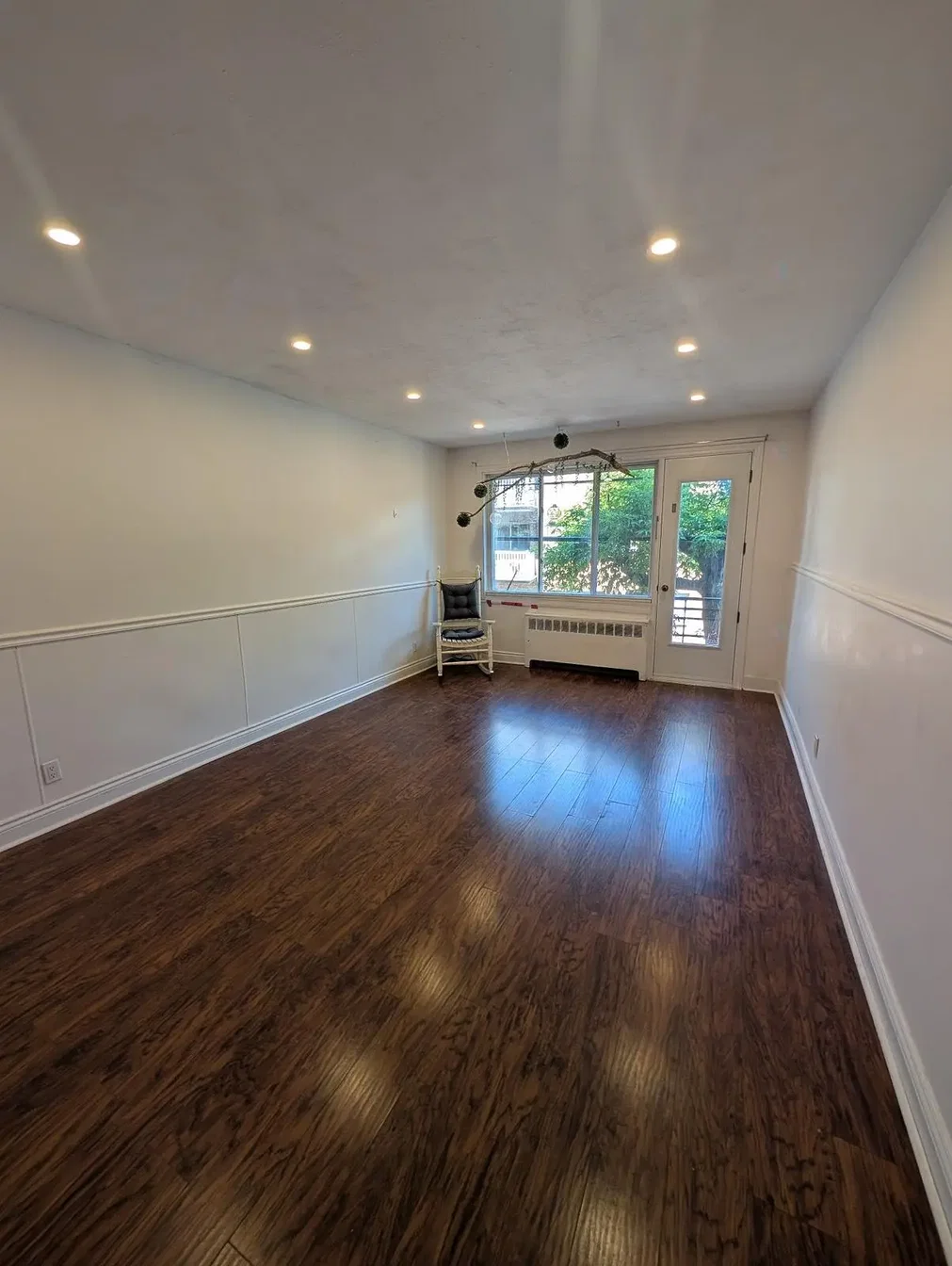Living room; wood floor, natural light
