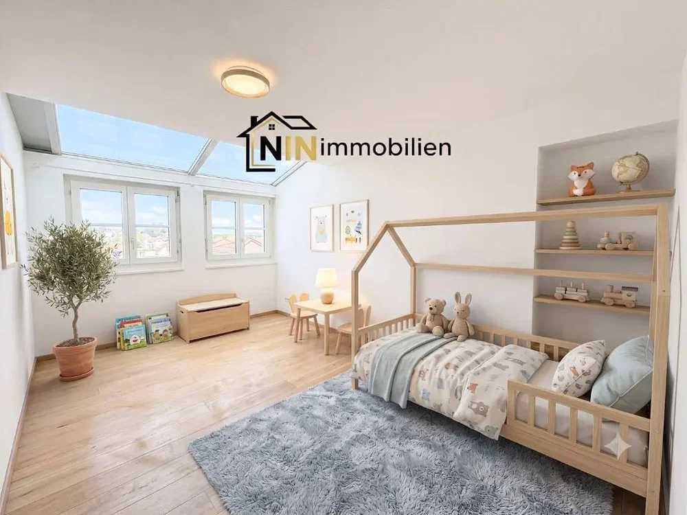 Chambre d'enfant; parquet, lumière naturelle, style moderne