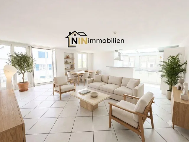Obývací pokoj; dlažba, přirozené světlo, moderní styl