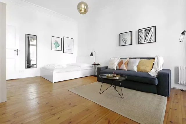 Living room; wood floor, natural light