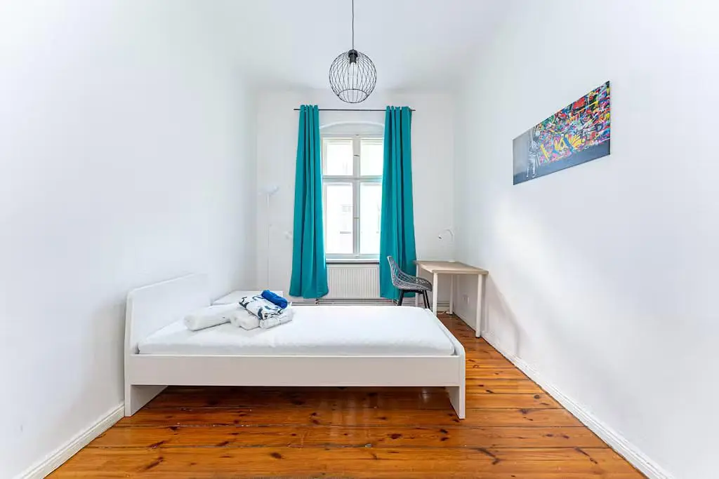 Bedroom; wood floor, natural light
