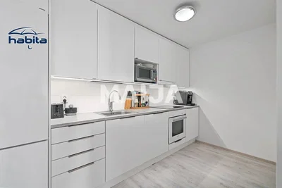 Küche; küchengeräte, holzboden, renoviert, tageslicht