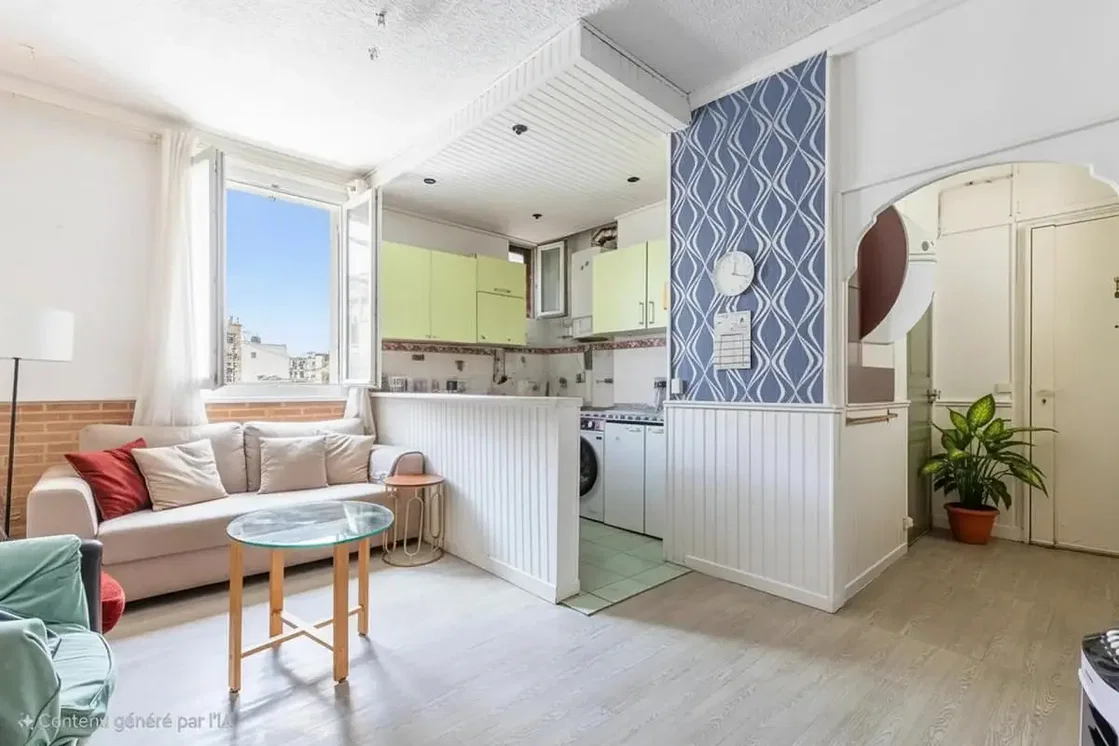 Salon; lumière naturelle, vue, électroménager