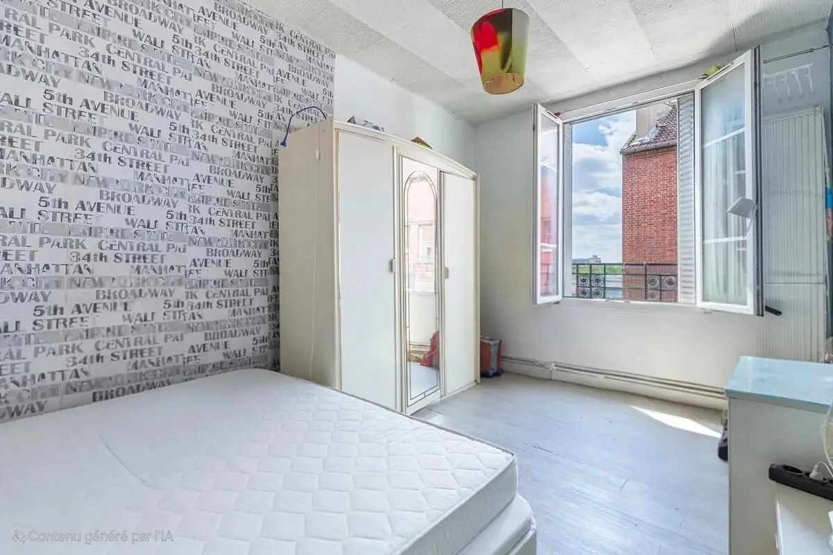 Chambre; lumière naturelle, nécessite rénovation