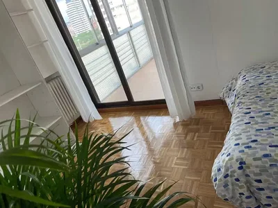 Bedroom; wood floor, natural light