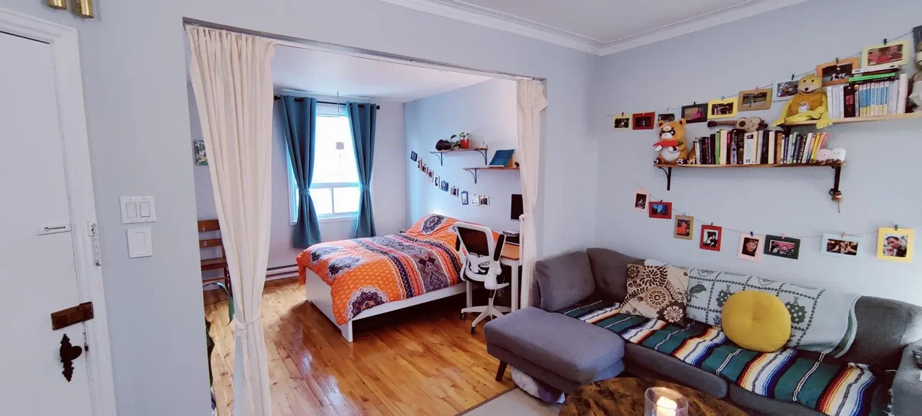 Bedroom; wood floor, natural light