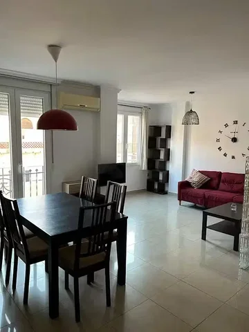 Living room; tile floor, natural light