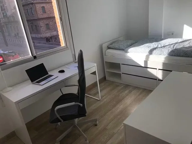 Bedroom; wood floor, natural light