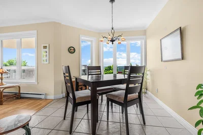 Living room; tile floor, natural light, view
