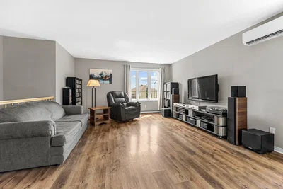 Living room; wood floor, natural light, modern style