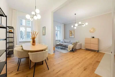 Living room; wood floor, natural light, modern style