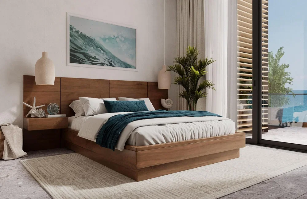 Chambre; vue, lumière naturelle, style moderne