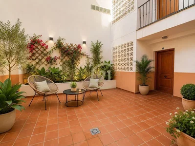 Terrasse; carrelage, lumière naturelle, style rustique