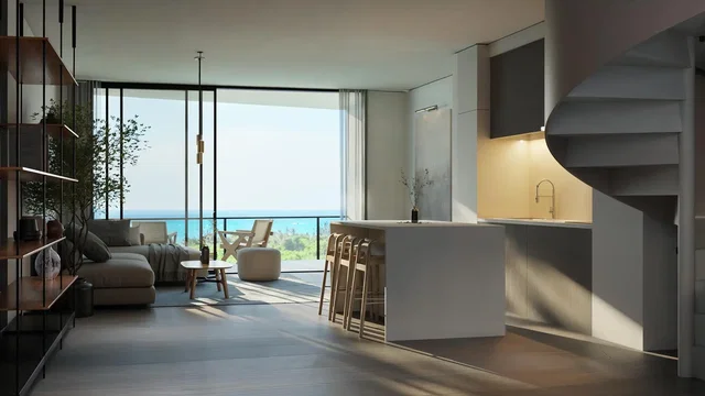 Living room; view, natural light, modern style