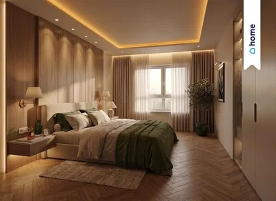 Schlafzimmer; holzboden, tageslicht, moderner stil