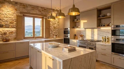 Kitchen; view, kitchen appliances, natural light, modern style, renovated