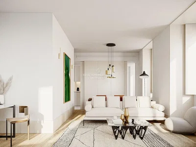 Salon; style moderne, parquet, lumière naturelle, rénové
