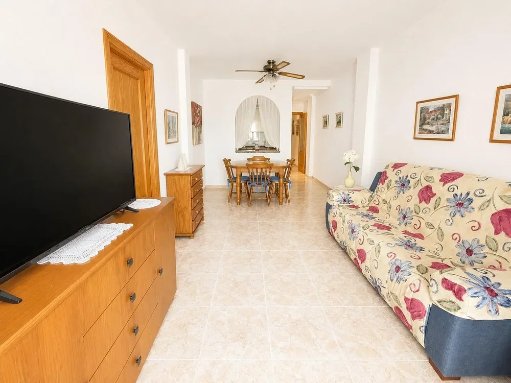 Living room; tile floor, natural light